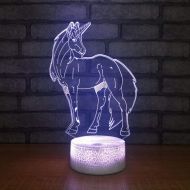 YZYDBD 3D Night Light Optical Illusion Night Lamp,Bedroom Lighting 3D USB Home Decoration Bedside LED Night Light Mood Sleeping Horse Modelling Colorful Acrylic Table Lamp Gift