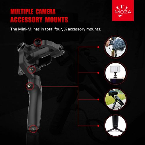  Moza Mini-MI 3-Axis Smartphone Gimbal Stabilizer Wireless Phone Charging Multiple Subjects Detection 360° Rotation Inception Mode Stunning Motion Timelapse for iPhone X 8 7 Plus 6