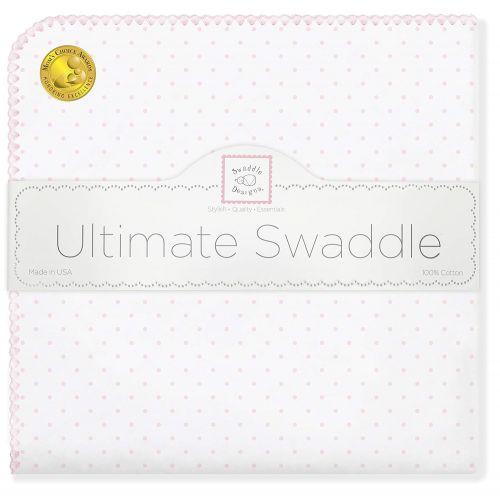  SwaddleDesigns Personalized Baby Gift Blanket Ultimate Swaddle, Made in USA, Premium Cotton Flannel, Pastel Pink...