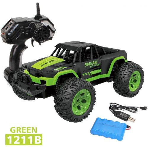  Brand: Gbell Gbell 1:12 Off-Road RC Monster Truck Car Vehicle Toys- 2WD 2.4G Remote Control High Speed RTR RC SUV Pickup Car Buggy Toy Birthday for Boys Kids 8-15 Years Old (Green B)