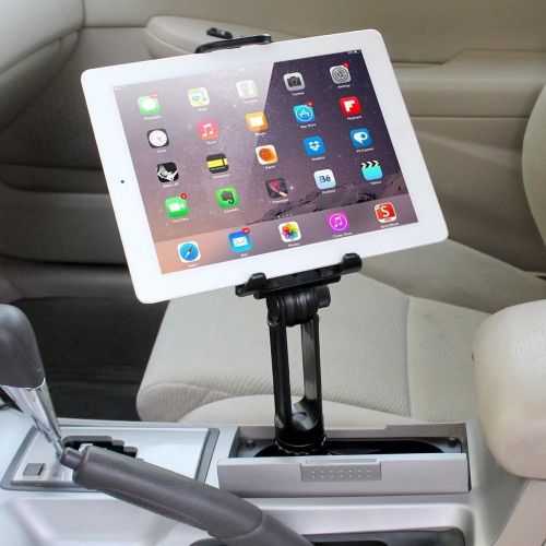  IKross Cup Mount Holder iKross 2-in-1 Tablet and Smartphone Adjustable Swing Cradle with Extended Cup Car Mount Holder Kit for Apple iPad iPhone Samsung Asus Tablet Smartphone - Black