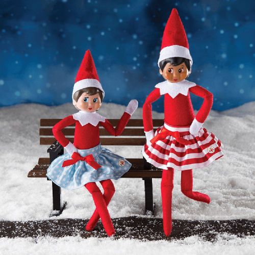  The Elf on the Shelf The Elf on The Shelf: A Christmas Tradition Brown Eyed Elf Girl and Claus Couture Collection Twirling in The Snow Skirts