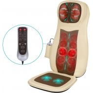 Naipo Back and Neck Massager Shiatsu Massage Chair for Seat Cushion Pad Full Body  3D Deep Kneading Vibration Heat Relieve Muscle Pain - Home Office Car Use