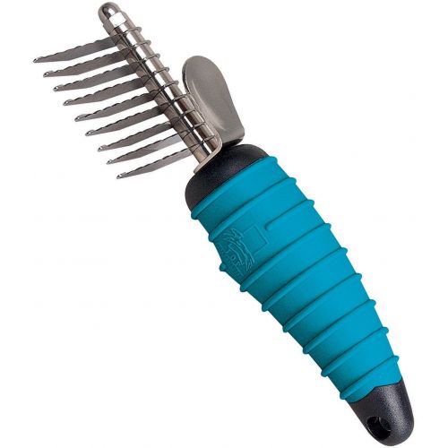  Master Grooming Tools Steel 9-Blades Dematting Ergonomic Pet Comb with Rubber Handle