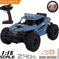 ZOWFUN Remote Control Car RC Car 1/18 Scale 2.4Ghz 25km/h Fast Race Radio Controlled Monster Truck Electric Vehicle RTR Rock Crawlers Off Road Rock Climbing Car All Terrain RC Buggy Toy C