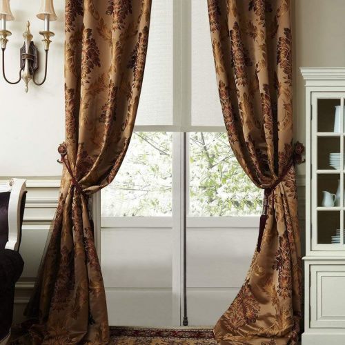  IYUEGO Luxury European Style Jacquard Silky Heavy Fabric Grommet Top Curtain Draps With Multi Size Custom 72 W x 102 L (One Panel)