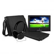Ematic Portable DVD Player with 9-inch LDC Swivel Screen, Travel Bag and Headphones, Teal