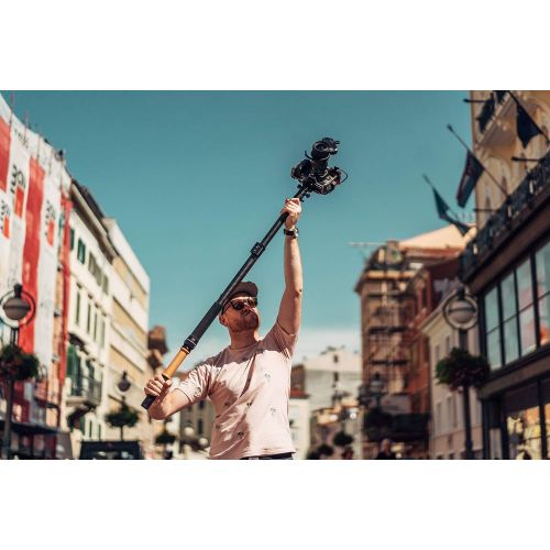  Moza MOZA AirCross 3 Axis Gimbal Ultra-Lightweight Portable Handheld Stabilizer for Mirrorless Cameras up to 1800g3.9lb Support Unlimited Power Source Long-Exposure Timelapse Auto-Tuni