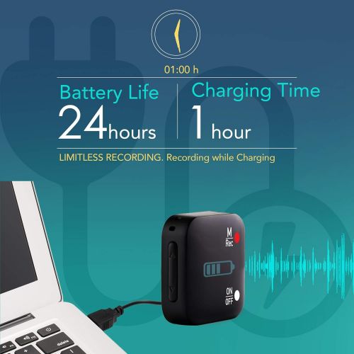  Mini Voice Recorder - Voice Activated Recording - 286 Hours Recordings Capacity - More Than 20 Hours Battery Life - Password Protection - 2019 Upgrade
