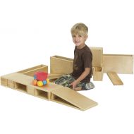 ECR4Kids Over-Sized Hollow Wooden Block Set for Kids Play, Natural (18-Piece Set)