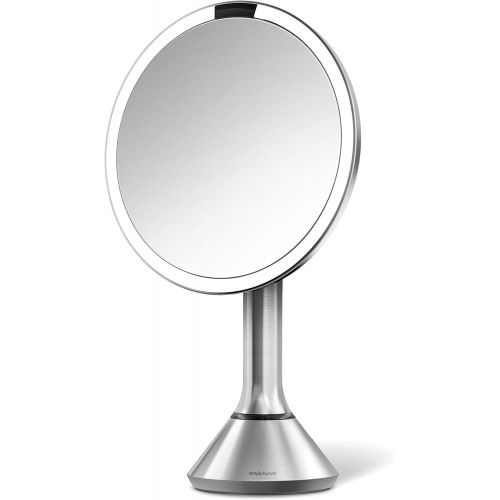 심플휴먼 [아마존핫딜][아마존 핫딜] Simplehuman Amazon.com - simplehuman Sensor Lighted Makeup Vanity Mirror, 8 Round with Touch-Control Brightness, 5X Magnification, Brushed Stainless Steel, Rechargeable and Cordless -