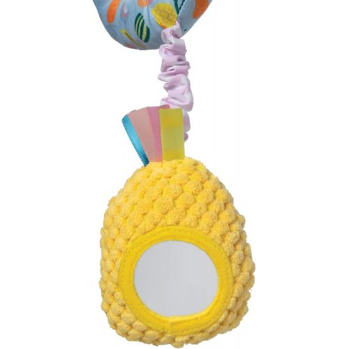  Manhattan Toy Lemur Baby Travel Spiral with Baby-Safe Mirror, Elastic Pull Cord, Textured Teether & Ring Rattle