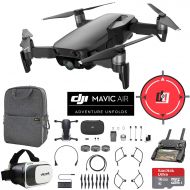 DJI Mavic Air (Onyx Black) Drone Combo 4K Wi-Fi Quadcopter with Remote Controller Mobile Go Bundle with Backpack VR Goggles Landing Pad 16GB microSDHC Card and HD Filter Kit