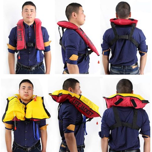  3mp Life Vest Swiming Life Vest for Adult Fishing Life Jacket 5 Sec Automatic Inflatable Top Rescue Vest 15kg Buoyancy Kayak Women/Man Life Jacket 1 PCs