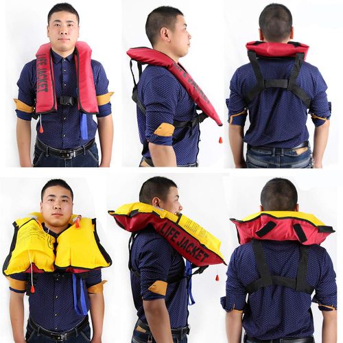  3mp Life Vest Swiming Life Vest for Adult Fishing Life Jacket 5 Sec Automatic Inflatable Top Rescue Vest 15kg Buoyancy Kayak Women/Man Life Jacket 1 PCs