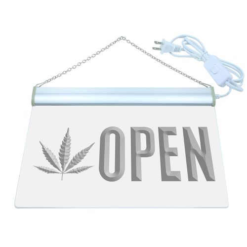  ADVPRO Open Marijuana Hemp Leaf High Life LED Neon Sign Green 24 x 16 st4s64-j791-g
