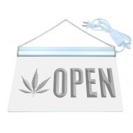 ADVPRO Open Marijuana Hemp Leaf High Life LED Neon Sign Blue 24 x 16 Inches st4s64-j791-b