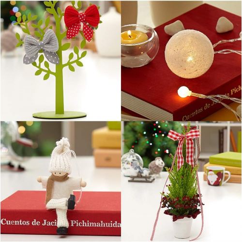  [아마존핫딜][아마존 핫딜] AMS 18 Tabletop Mini Artificial Christmas Tree Decor with Warm White Lights (45cm, Silver)