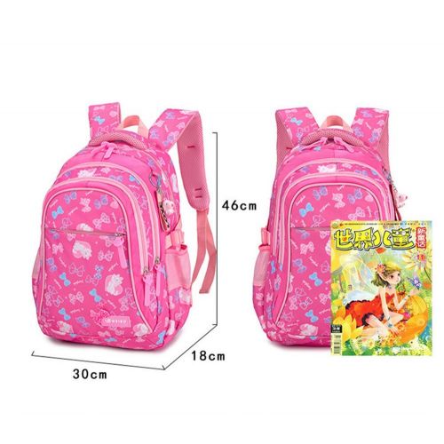  Fanci 3Pcs Bowknot Cat Prints Elementary Girls School Bookbag Rucksack for Primary Girls School Backpack Set with Lunch Kits