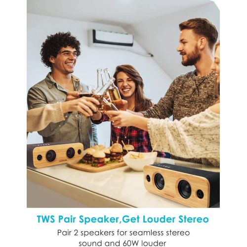  AOMAIS Life Bluetooth Speakers, 30W Loud Home Party Wireless Speaker, 2 Woofer & 2 Tweeters for Super Bass Stereo Sound, 100 Ft Bluetooth V5.0 and 12-Hour Playtime Subwoofer [ Imit