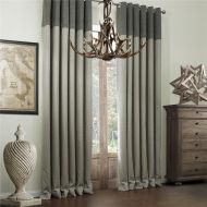 IYUEGO Classic Bamboo Fiber Faux Room Darkening Grommet Top Curtain Draperies with Multi Size Custom 50 W x 102 L (One Panel)