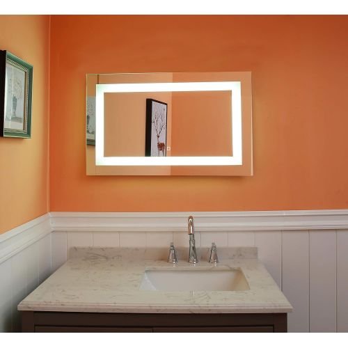  GS MIRROR Wall Mounted LED Lighted Bathroom Mirror GS099DF-4828(48X28) Defogger & Dimmer|Touch Switch| (48x28 inch)