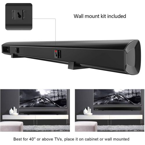  Soundbar Wohome TV Sound Bar Wireless Bluetooth Home Theater Surround Speaker System with Remote Control 34 Inch 6 Drivers 80W 100 dB 2019 Updated Version Model S19