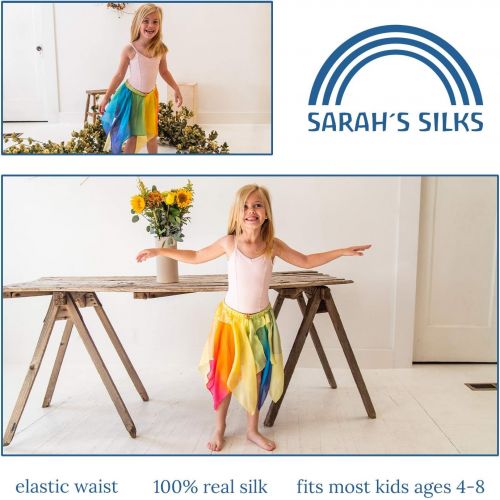  Sarahs Silks - Reversible Silk Fairy Skirt (Yellow/Rainbow)