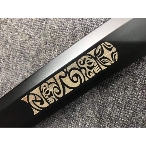  Dragon Samurai Sword Katana,Hand Forged,High Carbon Steel Burn Blade,Black Paint Scabbard,Sharp