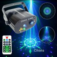 Chims DJ Laser Lights Projector Red Green Blue Laser with LED 96 Patterns RGRB Color Decoration Lighting System for Family Party DJ Disco Music Show Bar Club Xmas (4 Lens RGRB 96 P