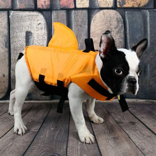  Feierna Dog Life Jacket,Pet Life Jacket,Pet Swimming Shark Jacket for Short Nose Dog,Swimming Float Saver with Superior Buoyancy and Rescue Handle for Small Medium Large Dogs