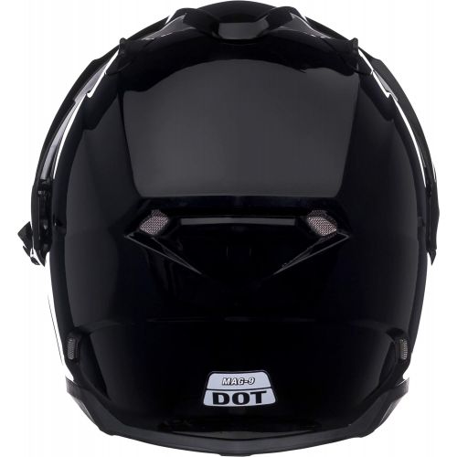 벨 Bell Mag-9 Flip Up Motorcycle Helmet (Solid Black, X-Large) (D.O.T.- Certified)