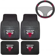 Car mats 5pcs NBA CHICAGO BULLS RUBBER FLOOR MATS & STEERING COVER for CAR TRUCK VAN