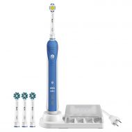 Oral B Oral-B Pro 3000 Electronic Power Rechargeable Battery Electric Toothbrush & Oral-B 3D White Replacement Electric Toothbrush Head 3 Count Bundle
