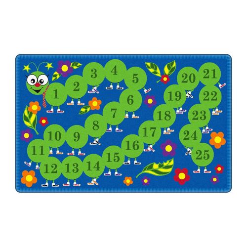  Flagship Carpets Counting Caterpillar, Count from 1-25 on This Bright Primary Colored Carpet, Childrens Classroom Educational Carpet