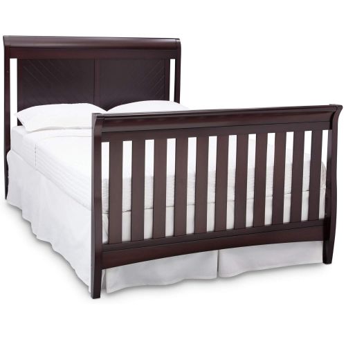  Delta Children Bennington Elite Sleigh 4-in-1 Convertible Crib, Charcoal Grey