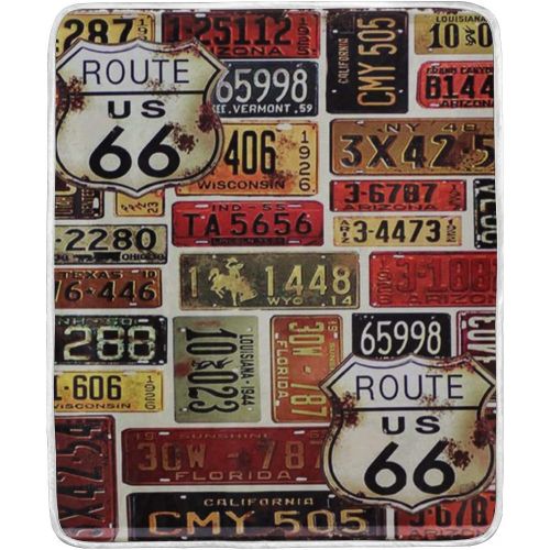  KEEPDIY Route 66 Blanket-Warm,Lightweight,Soft,Pet-Friendly,Throw for Home Bed,Sofa &Dorm 60 x 50 Inch