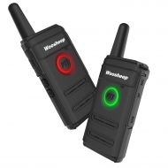 Woosheep Ultra Slim Long Range Two-Way Radios with Earpiece 2 Pack Portable Ultra-Thin UHF 400-470Mhz Rechargeable Walkie Talkies Li-ion Battery and Charger Included