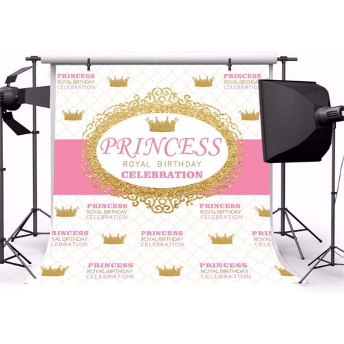  Yeele 10x10ft Royal Birthday Backdrop Crown Little Princess Birthday Celebration Background for Photography Party Banner Decoration Girl Baby Kids Photo Booth Shoot Vinyl Studio Pr