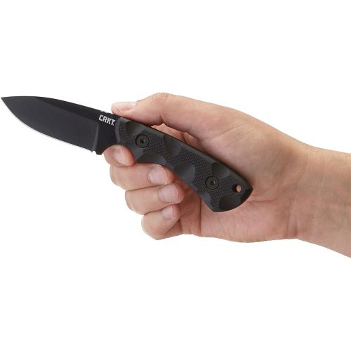 컬럼비아 Columbia River Knife & Tool CRKT SIWI Fixed Blade Knife: Compact and Lightweight Black Tactical Knife with Carbon Steel, Plain Edge Blade, G10 Handle and Glass Reinforced Nylon Sheath Case 2082