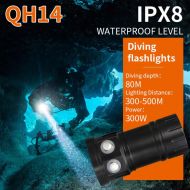 /Ecosin Multifunction Diving Fill Light 80m LED Diving Flashlight Photography Light Underwater IPX8 Waterproof Torch Lamp