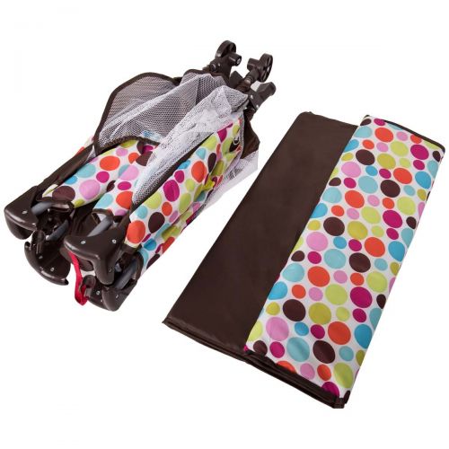  Costzon Baby Playard, Foldable Travel Bassinet Bed with Whirling Toys, Pocket, Wheels, Travel Ready with Oxford Carry Bag (Espresso)