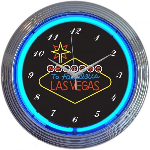  Neonetics Las Vegas Sign Neon Wall Clock, 15-Inch