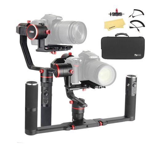  Feiyu a2000 Dual Hand Grip Kit 3-Axis Camera Gimbal FeiyuTech DSLR Stabilizer for Canon 5D 6D Series, Sony A9 A7 Series a6500, a6000, Panasonic GH4GH5, Payload: 250-2500g, w Carry