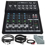 Photo Savings Mackie Mix Series Mix8 8-Channel Compact Mixer and Platinum Bundle with Dynamic Microphone + Desktop Studio Mic Stand + Headphones + More