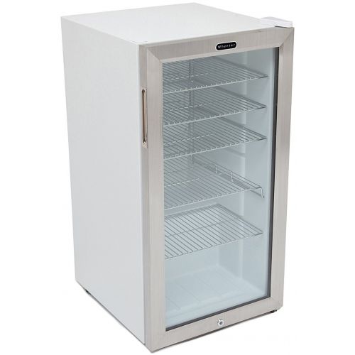  Whynter BR-128WS Lock, 120 Can Capacity, Stainless Steel Beverage Refrigerator, White