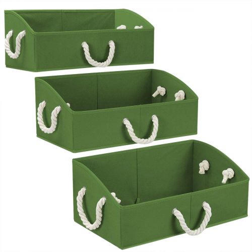  Sorbus Storage Bins [3-Pack] Fabric Storage Baskets, Foldable Closet Organizer Trapezoid Storage Box (Beige)