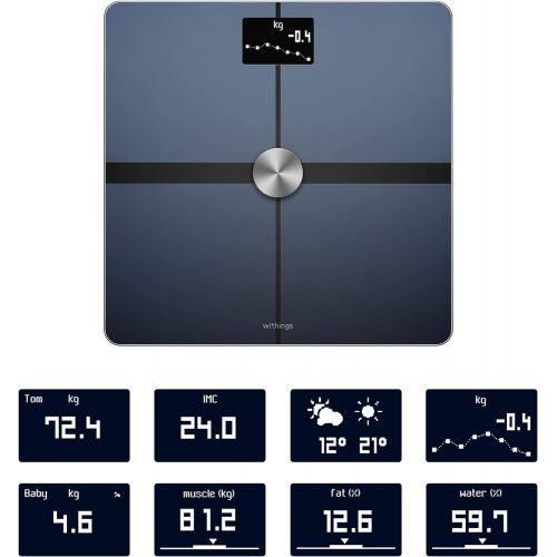  Withings  Nokia | Body+ - Smart Body Composition Wi-Fi Digital Scale with smartphone app, Black