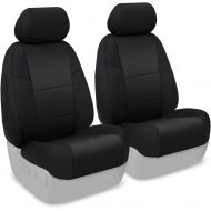 Coverking Custom Fit Front 50/50 Bucket Seat Cover for Select Honda Ridgeline Models - Neosupreme Solid (Black)
