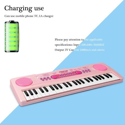  [아마존핫딜][아마존 핫딜] APerfectLife aPerfectLife Chargable Kids Keyboard Piano, 49 Keys Multi-Function Electronic Kids Piano Keyboard Educational Toy Organ for Beginners and Kids with Charging Function (Pink)